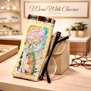 Artisan Upcycled Eyeglass Case – Handmade Textile Glasses Sleeve | Gift for Her